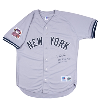 2000 Derek Jeter Signed and Inscribed All-Star Away Jersey with "2000 All Star MVP and 2000 WS MVP" (Steiner)